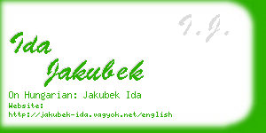 ida jakubek business card